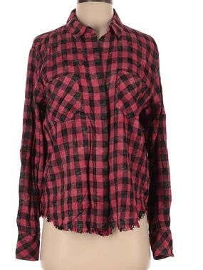 cloth & stone Red and Black Plaid Button-Down Shirt